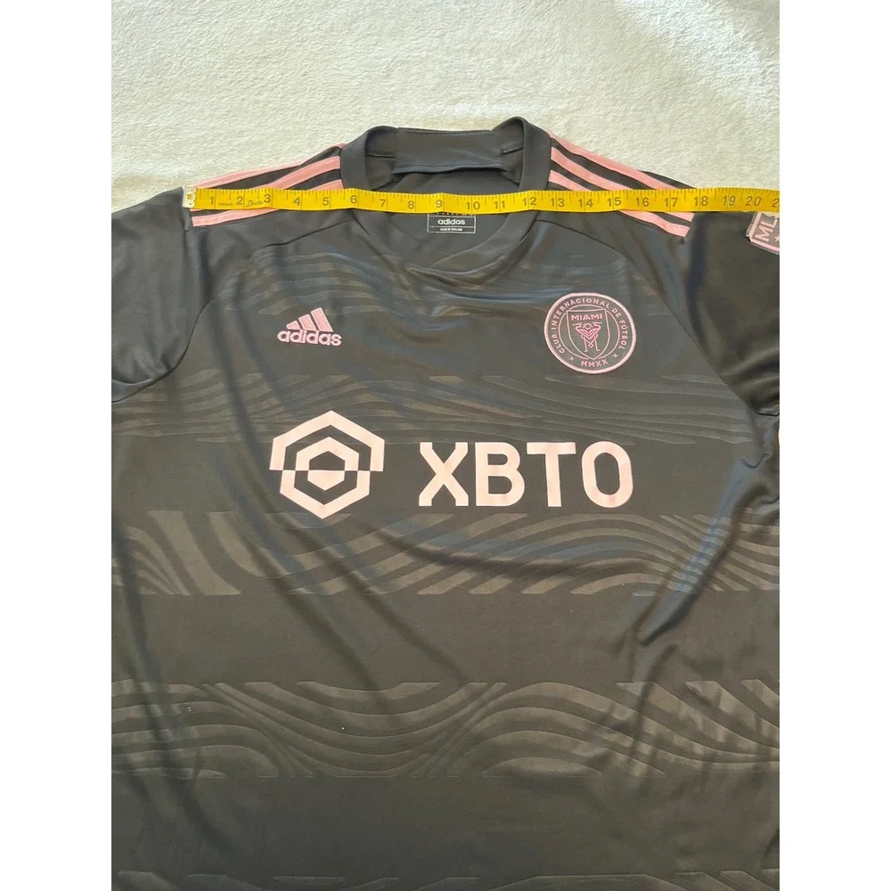 Inter Miami CF Adidas Soccer Jersey Size Large Black‎ Pink Authentic